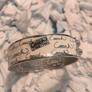 Coach white/silver bangle